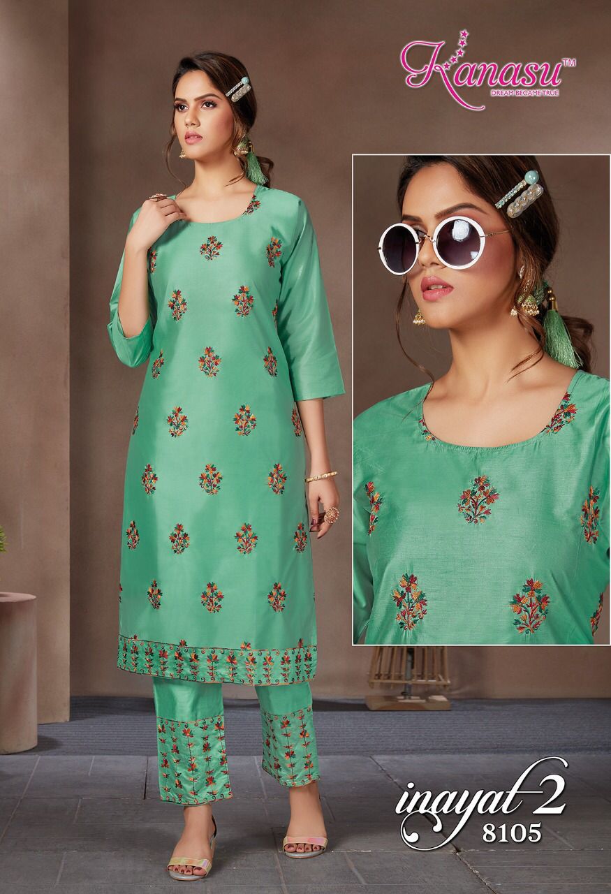 Kanasu Inayat 2 New Fancy Regular Wear Kurti With Bottom Collection